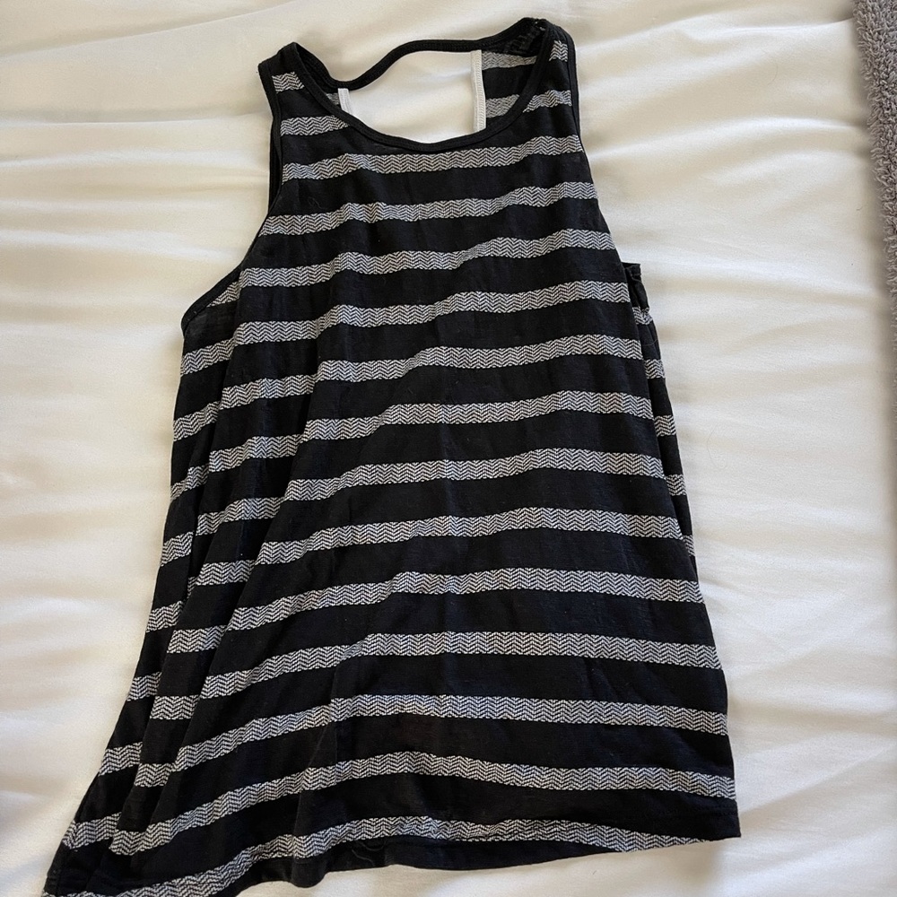 Black and white striped tank top